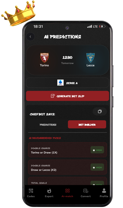 Surely App Preview - Betting Predictions Interface